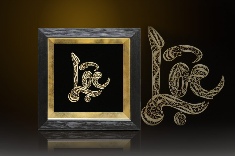 alt="Tranh thư pháp chữ Lộc mạ vàng 24k - CL01"