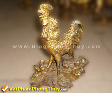 Gà trống phong thủy bằng đồng