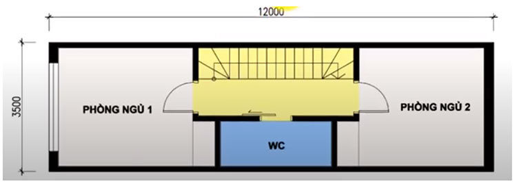 Mẫu cầu thang giữa nhà tích hợp giếng trời