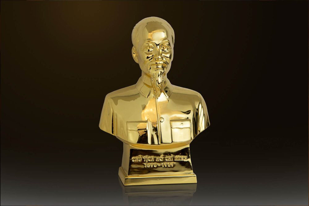 Tượng bán thân Bác Hồ mạ vàng 24k - BH03 3